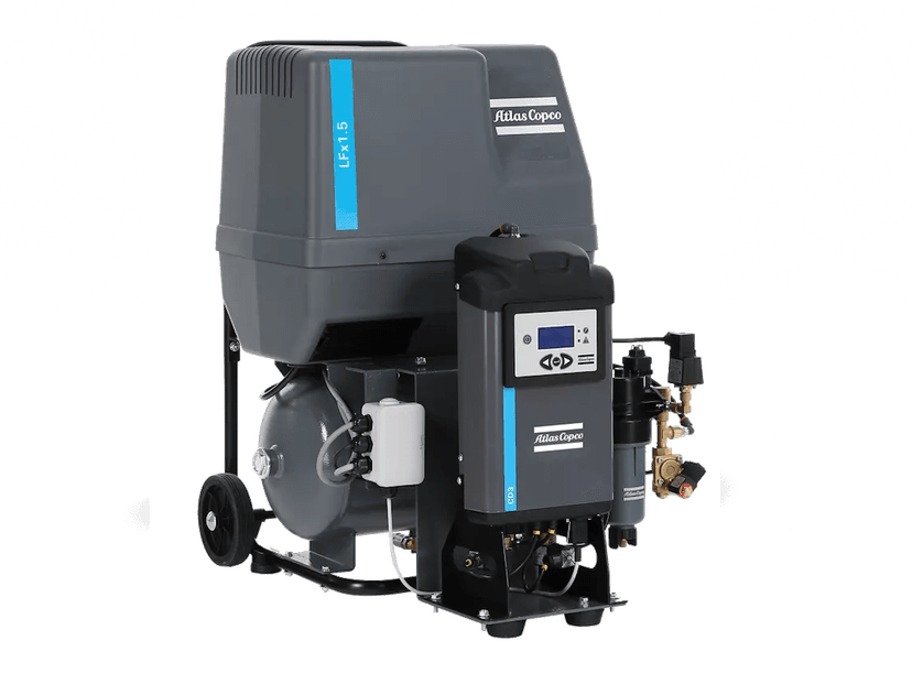 Compresor LFx Powerbox Atlas Copco – vedere de produs, design compact și robust